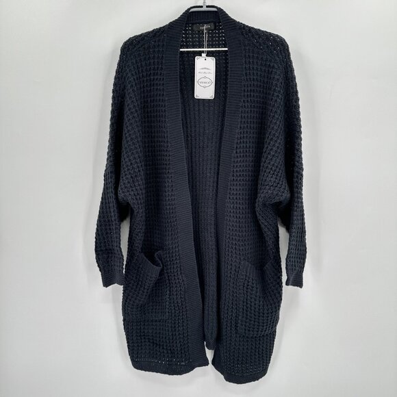 ZESICA Women's Open Front Knitted Sweater Cardigan in Navy Blue size S Small NWT - Picture 1 of 7